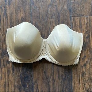 Lilyette Nude Strapless Bra Size 38DD